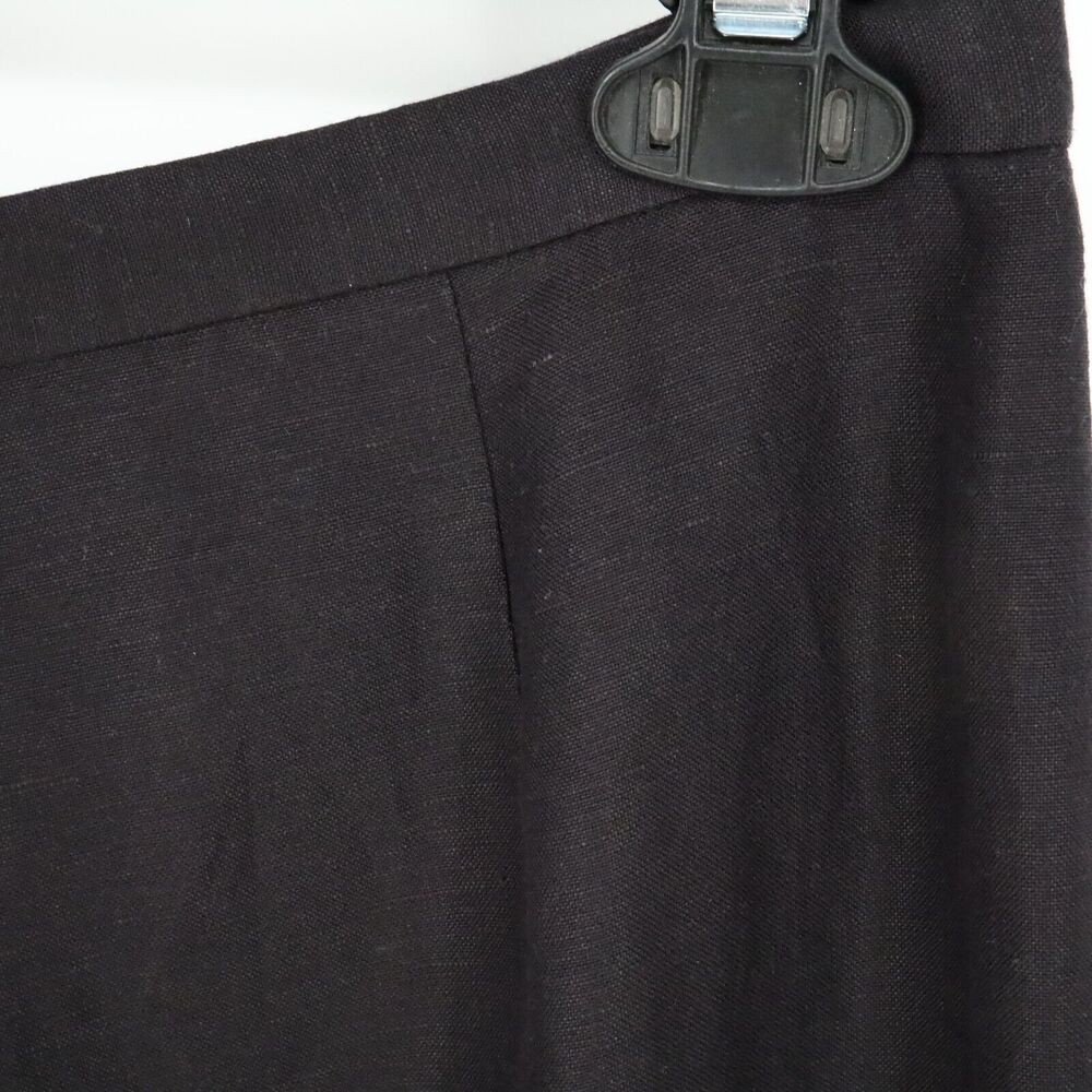 Kasper Dress Pants Womens 8 Black Linen Blend Wide Leg Lined Side Zipper Career - Picture 9 of 12